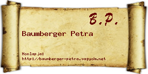 Baumberger Petra névjegykártya