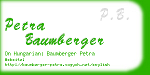 petra baumberger business card